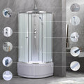 Leziter Cabină de duș Karolino 80 cu cadă adâncă albă