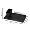 Uscator de vase metalic cu tava detasabila si suport tacamuri, 38x24x13 cm, negru
