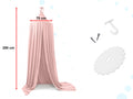Baldachin suspendat tip cort 70x290 cm, decor camera copii, cu set montaj, roz