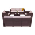 Leziter City Large 8 seater set de mobilier de grădină maro