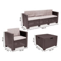 Leziter City Large 8 seater set de mobilier de grădină maro
