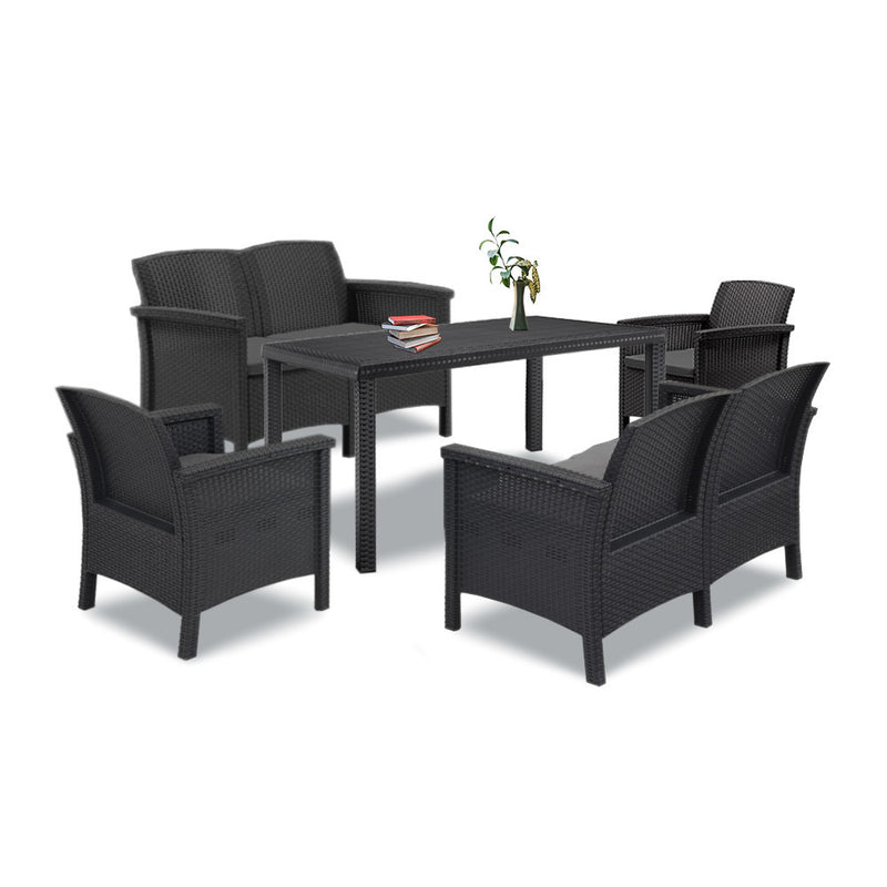 Leziter Set de mobilier de grădină Venus IV Big cu 6 locuri, grafit