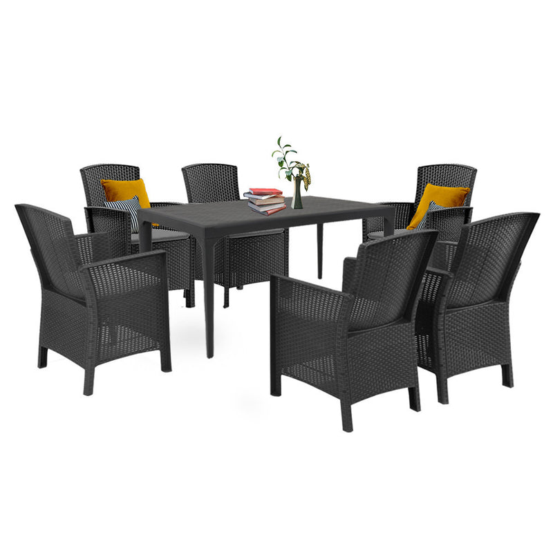 Leziter Set mobilier de grădină Odima 6+1, grafit