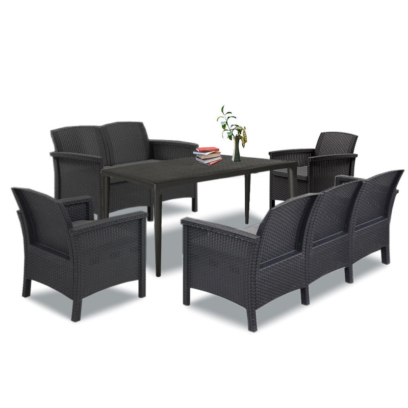 Leziter Set de mobilier de grădină Venus III Large cu 7 locuri, grafit