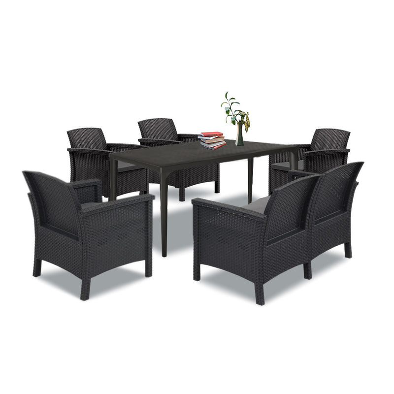 Leziter Set de mobilier de grădină Venus III cu 6 locuri, grafit