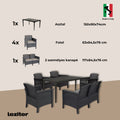 Leziter Set de mobilier de grădină Venus III cu 6 locuri, grafit