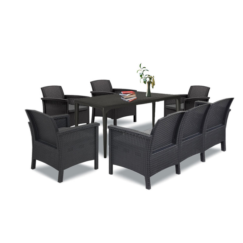Leziter Set de mobilier de grădină Venus III cu 7 locuri, grafit
