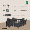 Leziter Set de mobilier de grădină Venus III cu 7 locuri, grafit