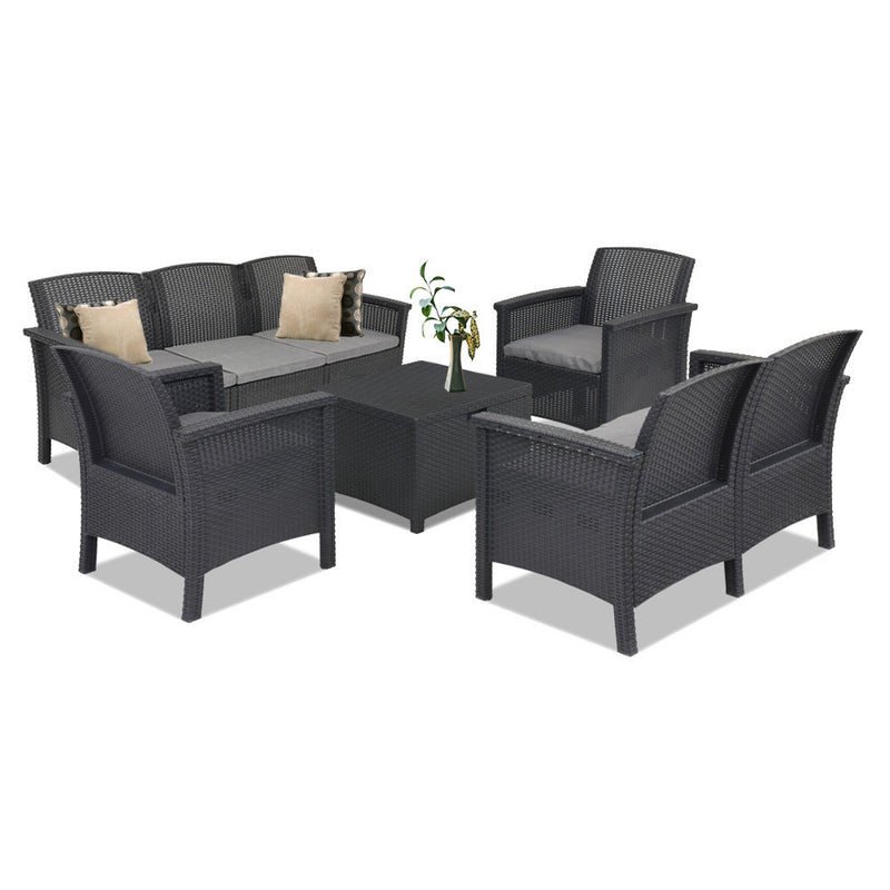 Leziter Set de mobilier de grădină Venus II cu 7 locuri, grafit