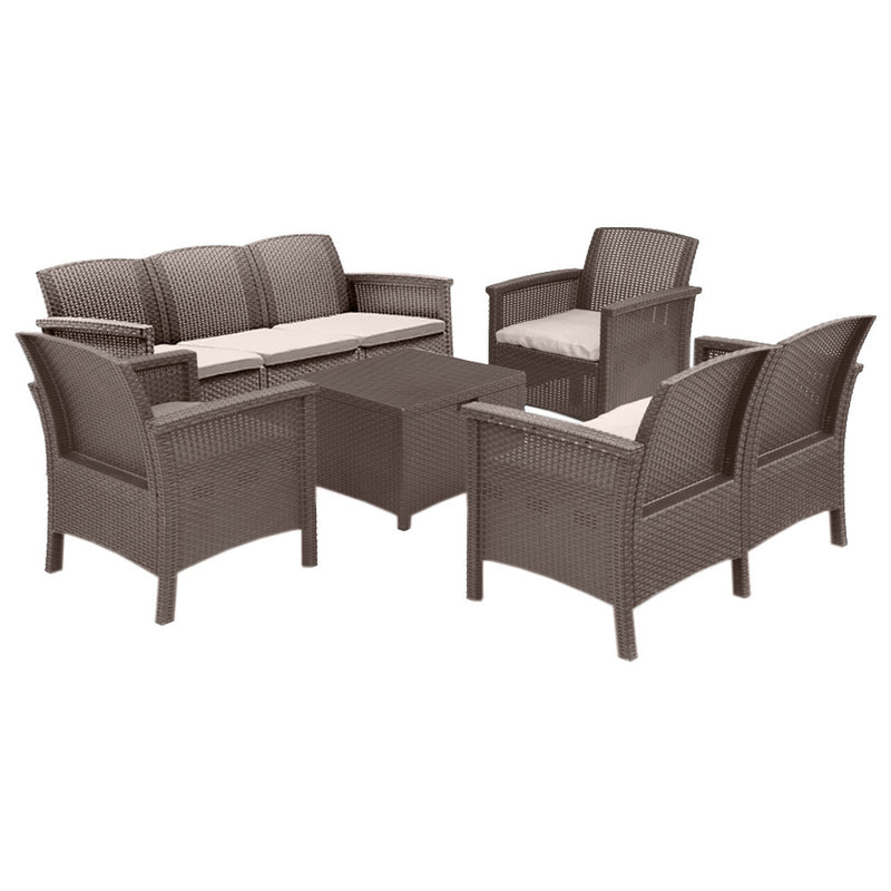 Leziter Set de mobilier de grădină Venus Large cu 7 locuri, maro
