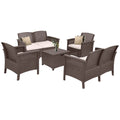 Leziter Set de mobilier de grădină Venus Big cu 6 locuri, maro