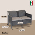Leziter Venus Large V 7 locuri set de mobilier de grădină grafit