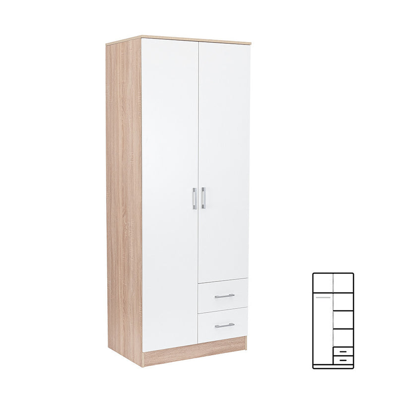 Leziter Dulap Miami 80x205 cm alb-stejar sonoma