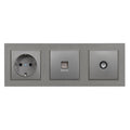 Leziter Priză cu împământare Nova cu conector UTP TV cu cadru gri