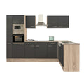 Leziter Mobilă de bucătărie de colț Yorki 310, corp din stejar sonoma, cu față antracit satinat