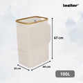 Leziter Coș de gunoi 100L bej 44x33x67 cm