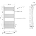 Leziter Radiator curbat pentru uscător de prosoape 1000x500 mm negru