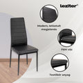 Leziter Nolen 4+1 set de sufragerie negru