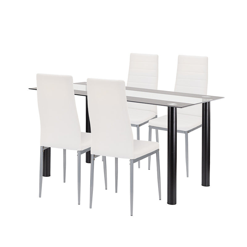 Leziter Set de sufragerie Denton 4+1 alb-gri