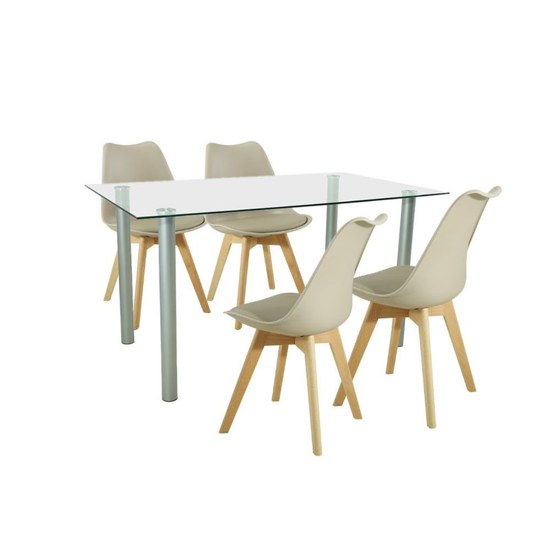 Leziter Set de masă Midori 4+1 bej