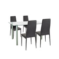 Leziter Set de masă Verna 4+1 negru-negru