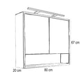 Leziter Dulap baie cu oglinda Luna 80, suspendat, antracit