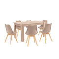 Leziter Set de masă Zara 6+1 bej-stejar Sonoma