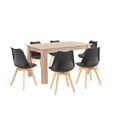 Leziter Set de masă Zara 6+1 negru-stejar Sonoma