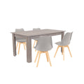 Leziter Set de masă Lola 4+1 gri-stejar York