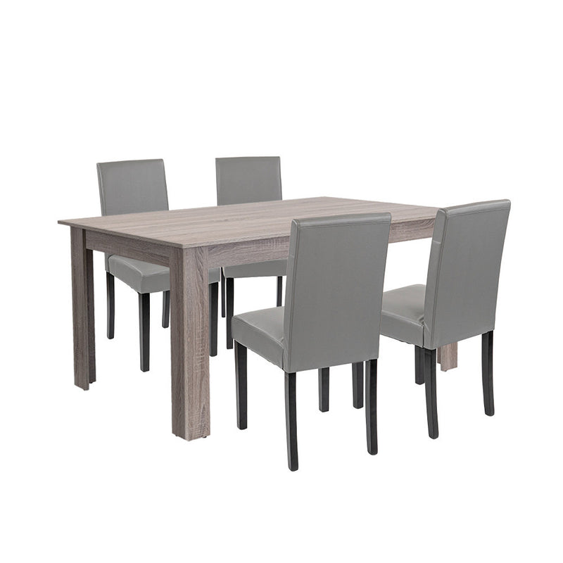Leziter Set de masă Leon 4+1 stejar York gri