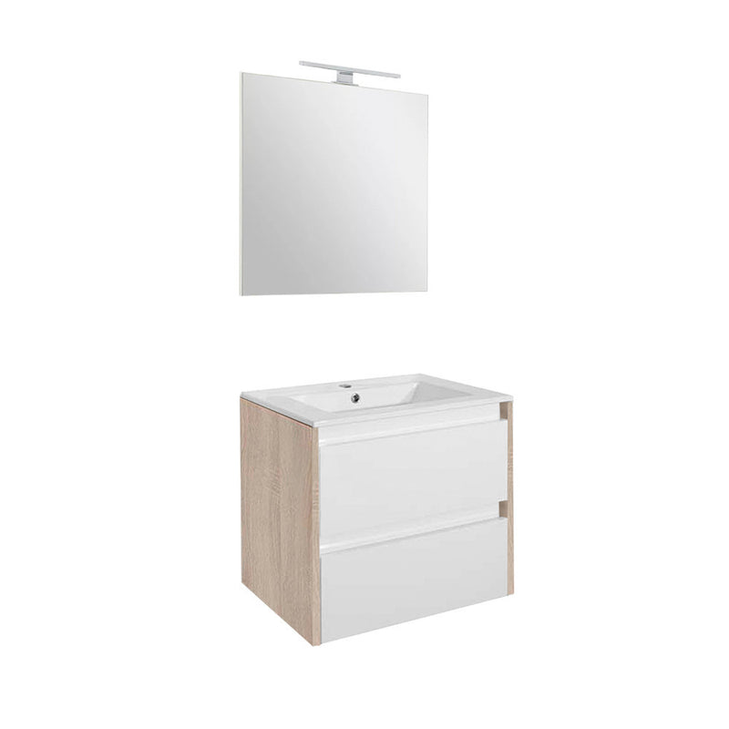 Leziter Set mobilier baie Porto Prime 60, stejar sonoma alb