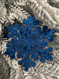 Decoratiune brad fulg de zapada, set 12 bucati, 10cm, albastru
