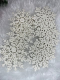 Decoratiune brad fulg de zapada, set 12 bucati, 9-10cm, alb