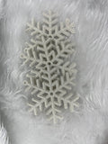 Decoratiune brad fulg de zapada, set 3 bucati, 8cm, alb
