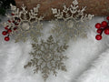 Decoratiune brad fulg de zapada, set 3 bucati, 12cm, auriu