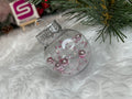 Set globuri de Craciun Inedit, 24 bucati, 5cm, transparente si roz pal