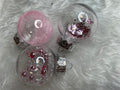 Set globuri de Craciun Inedit, 24 bucati, 5cm, transparente si roz pal