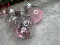 Set globuri de Craciun Inedit, 24 bucati, 5cm, transparente si roz pal