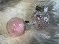 Set globuri de Craciun Inedit, 24 bucati, 5cm, transparente si roz pal