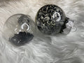 Set globuri de Craciun Inedit, 24 bucati, 5cm, transparente cu interior negru