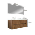 Leziter Set mobilier baie Trent 120 cu 1 lavoar, oglinda, 60x120 cm, stejar apus de soare