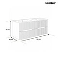 Leziter Masca chiuveta baie Trent 120 cu lavoar, 4 sertare, gri antracit-alb