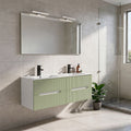 Leziter Masca chiuveta baie Trent 120 cu lavoar, 4 sertare, alb-verde deschis