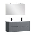 Leziter Set mobilier baie Trent 120 cu lavoar, oglinda, 60x120 cm, gri antracit