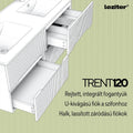 Leziter Trent Mobilier de baie 120 cm lavoar ceramic cu oglindă 60x120 cm gri antracit-verde fistic