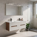 Leziter Masca chiuveta baie Trent 120 cu lavoar, 4 sertare, sunset oak-white