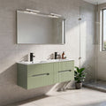 Leziter Trent 120 dulap de baie inferior cu chiuvetă ceramică (4 sertare) verde măslin verde-pistachio