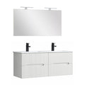 Leziter Set mobilier baie Trent 120 cu lavoar, oglinda, 60x120 cm, alb