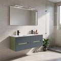 Leziter Trent Mobilier de baie 120 cm lavoar ceramic cu oglindă 60x120 cm verde fistic-gri antracit