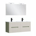 Leziter Set mobilier baie Trent 120 cu lavoar, oglinda, 60x120 cm, verde-alb